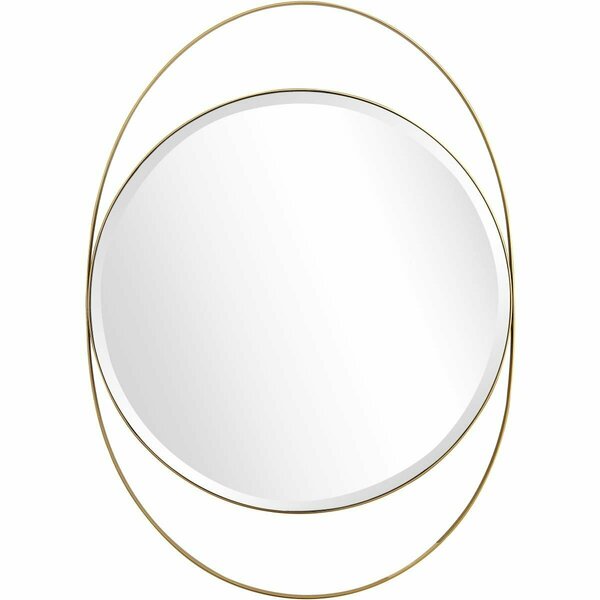 Lovelyhome 27.5 x 39 in. Sonya Oval Wall Mirror Gold LO2839264